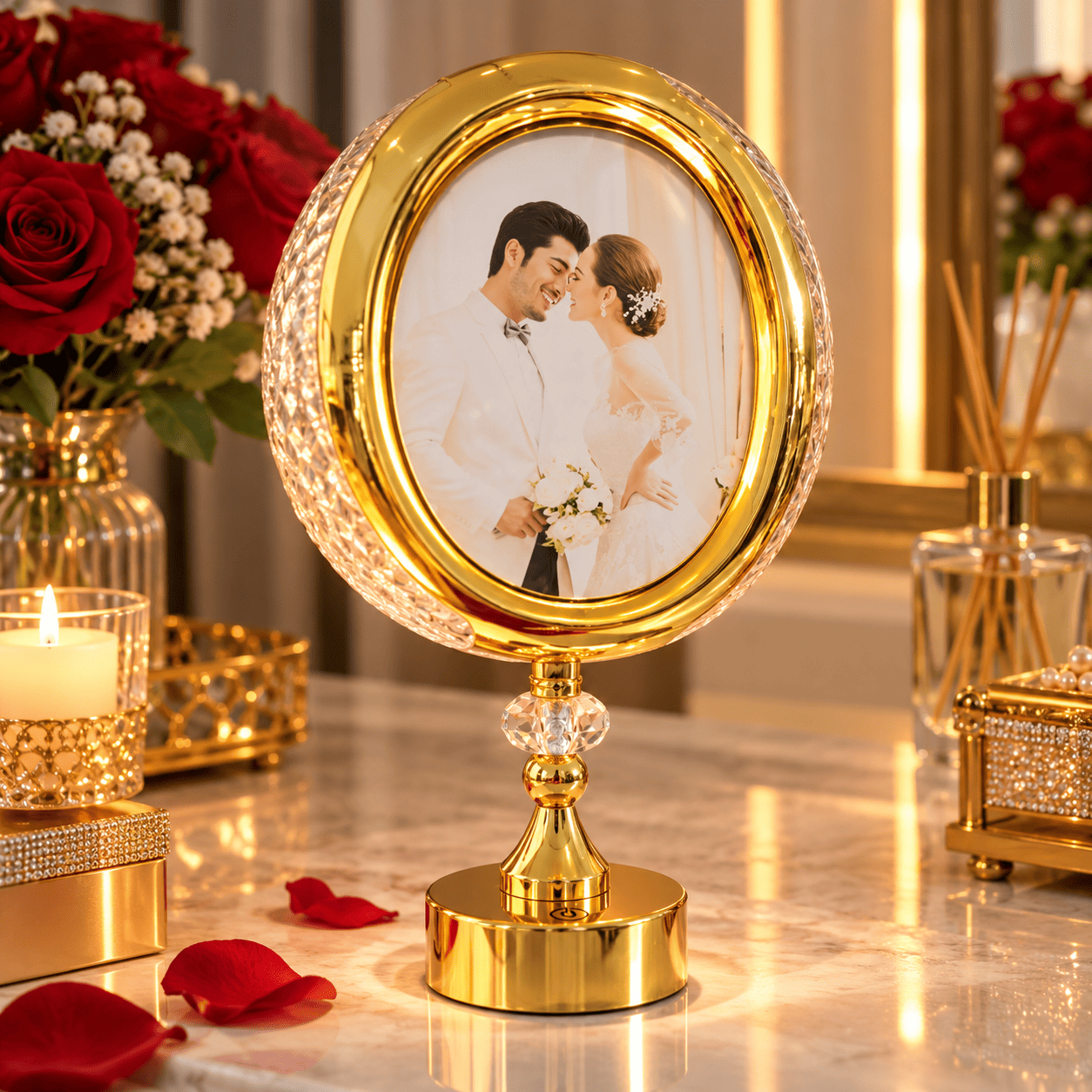 إطار صور ديكوري ذهبي – تصميم أنيق