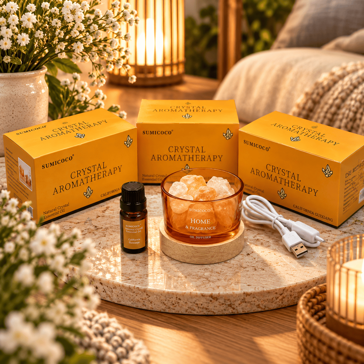 Diffuseur Lumineux avec Cristaux Décoratifs – Plusieurs Coloris — 4