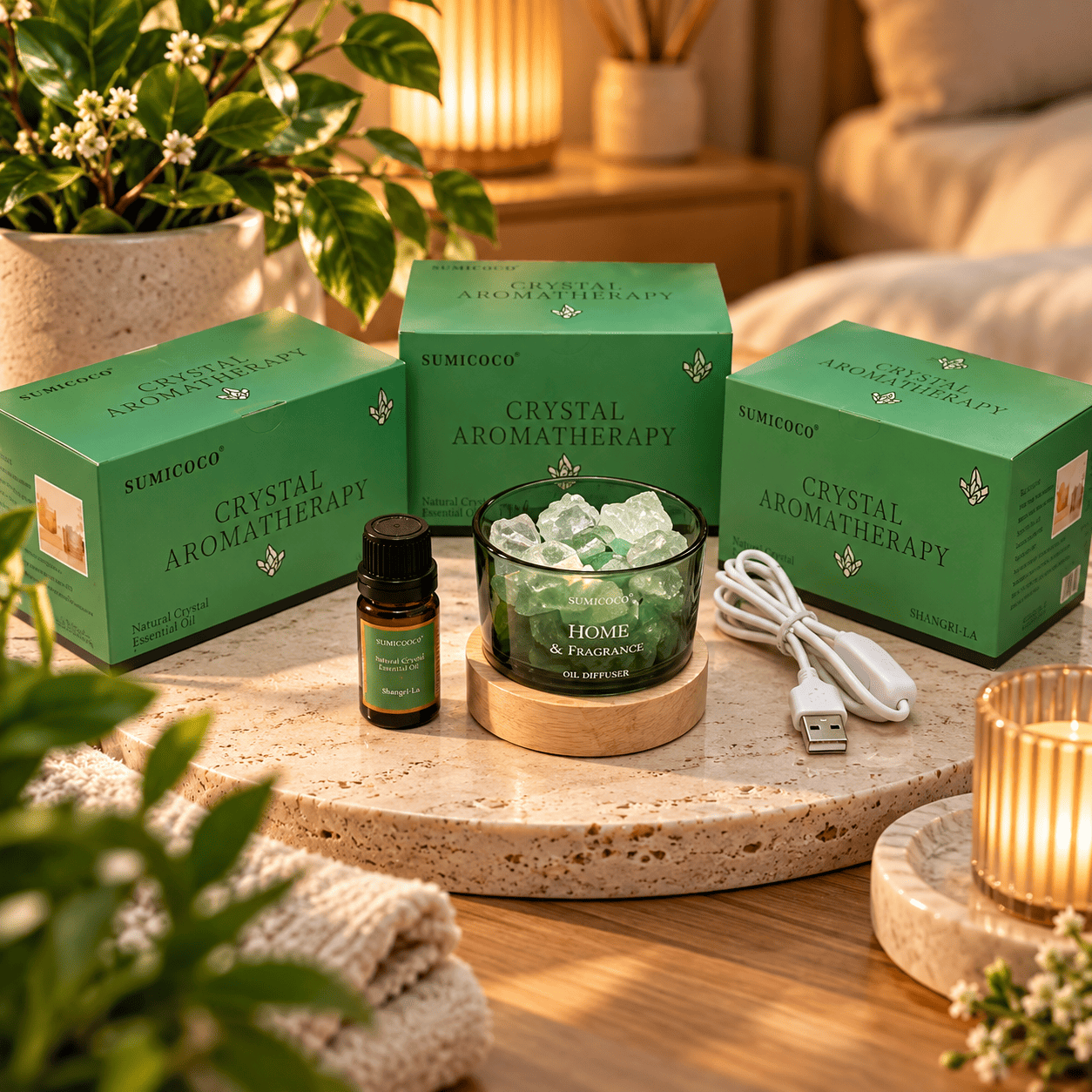 Diffuseur Lumineux avec Cristaux Décoratifs – Plusieurs Coloris — 3