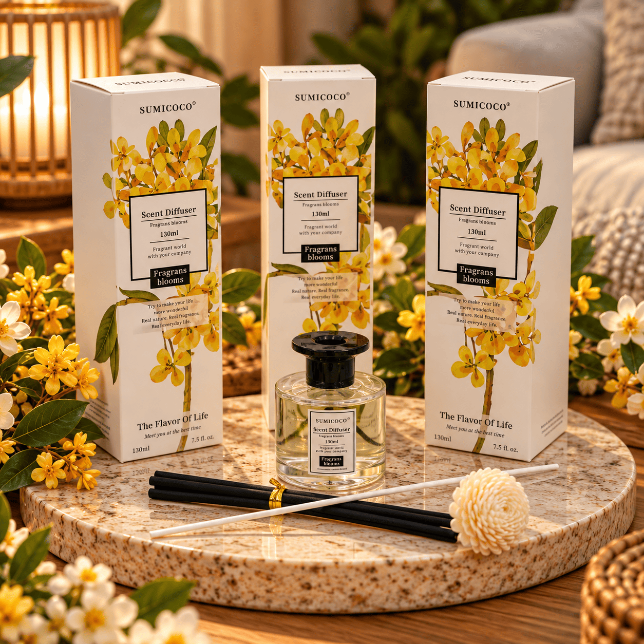 معطر منزلي بعيدان الرائحة 130 مل – خياران