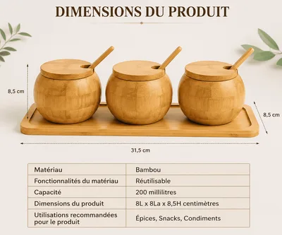Ensemble de Pots à Épices avec Support — 2