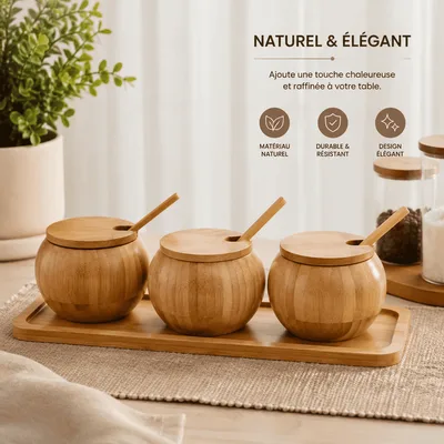 Ensemble de Pots à Épices avec Support — 1