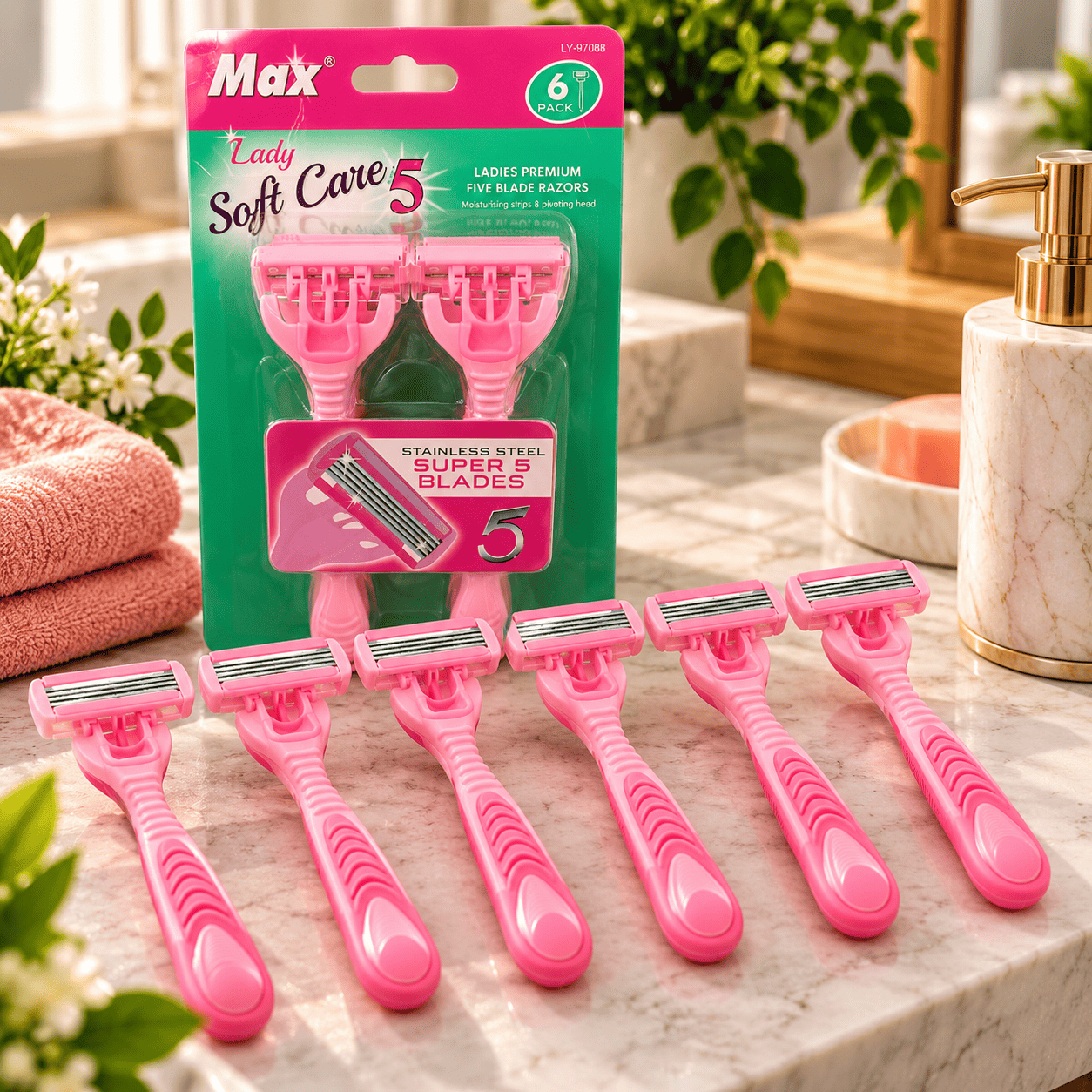 Pack de 6 Rasoirs Soft – Rose