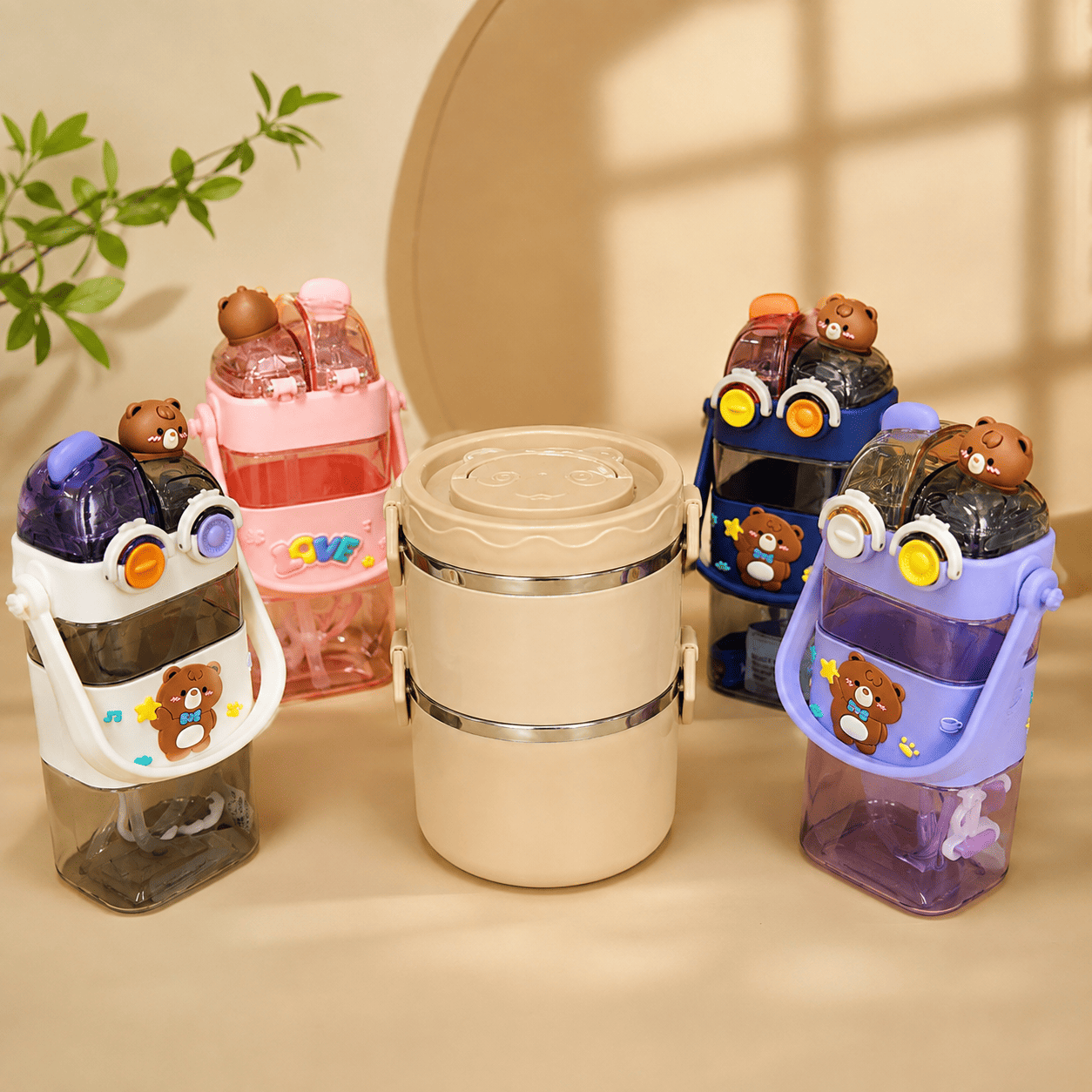 Pack Lunchbox Empilable + Gourde Enfant