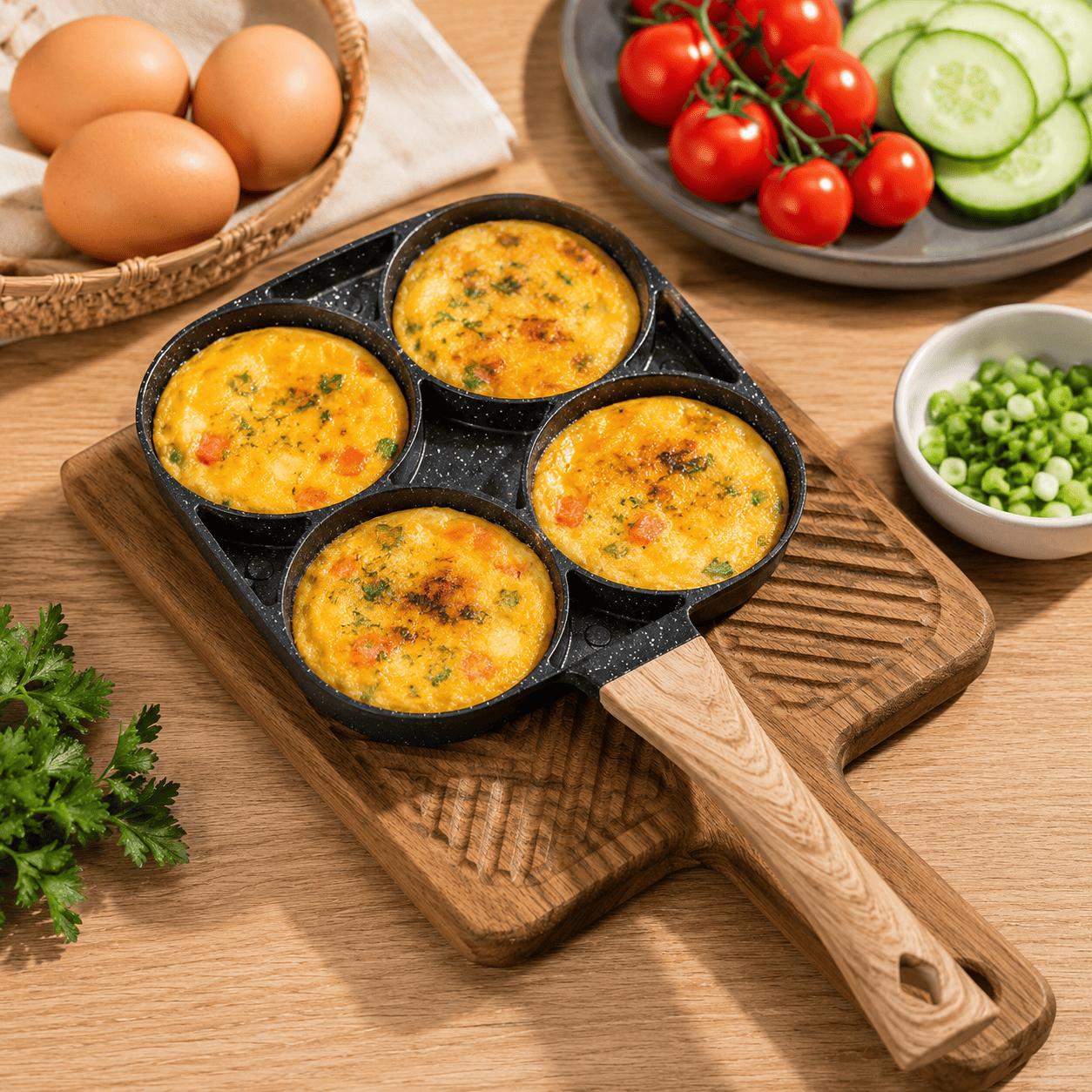 مقلاة متعددة الاستعمالات 4 خانات – حجم مدمج