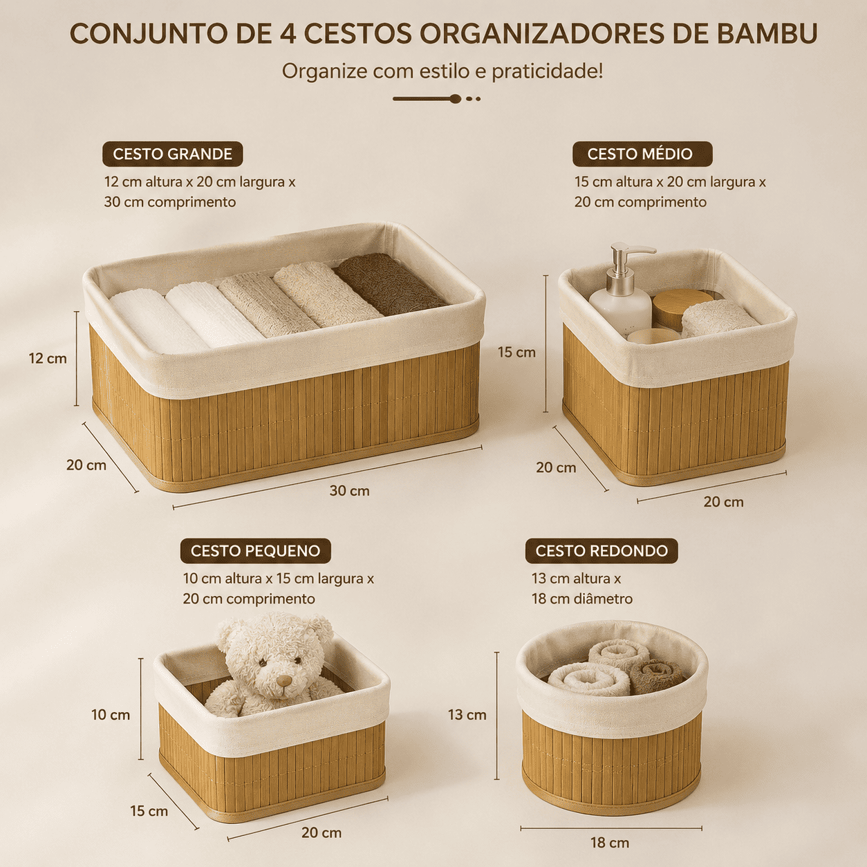 Set de 4 Paniers de Rangement — 2
