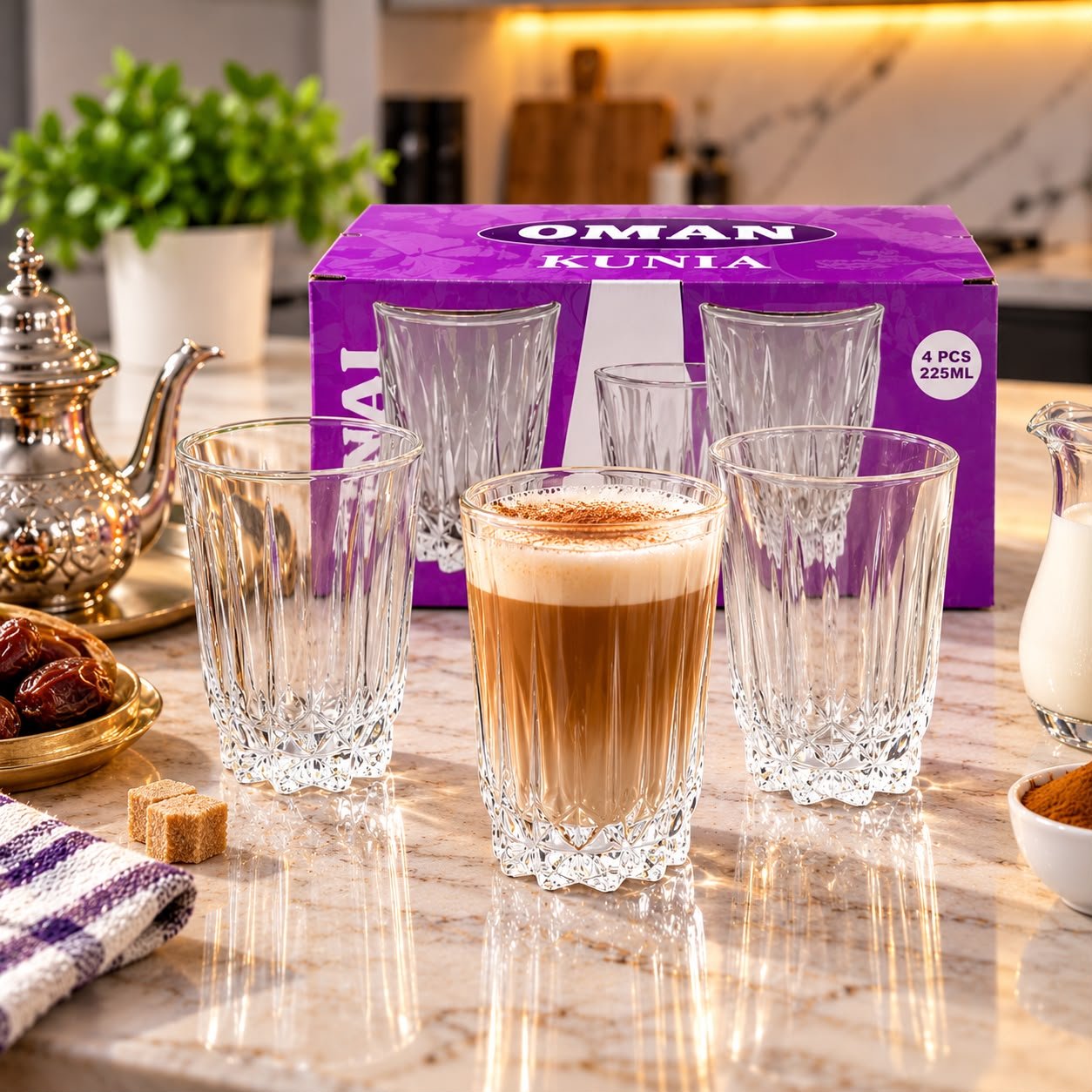 طقم 4 كؤوس أومان كونيا – 225 مل