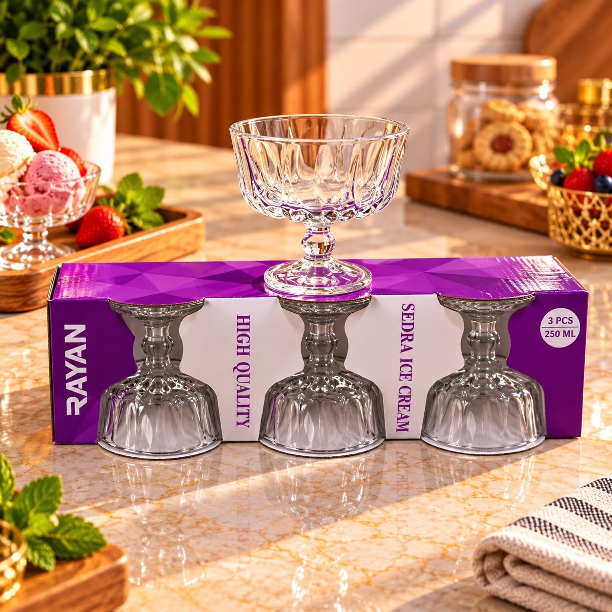 Set de 3 Coupes à Glace Sedra – 250 ml