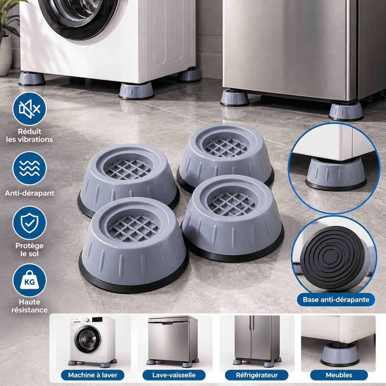 Supports Stabilisateurs pour Lave-Linge