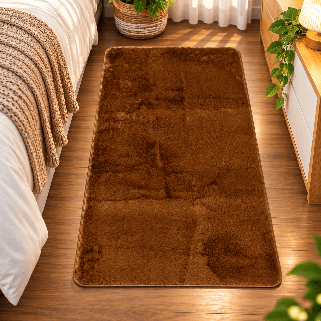 Tapis de Chambre Doux Effet Fourrure – 110 × 60 cm – 5 Coloris — 4