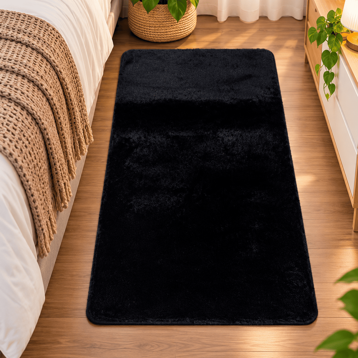 Tapis de Chambre Doux Effet Fourrure – 110 × 60 cm – 5 Coloris — 5