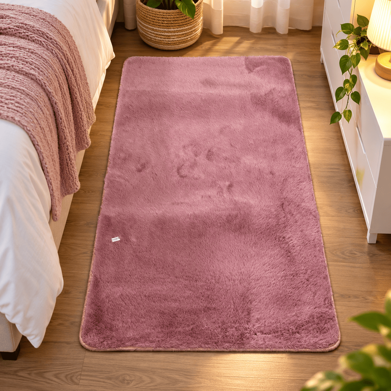 Tapis de Chambre Doux Effet Fourrure – 110 × 60 cm – 5 Coloris