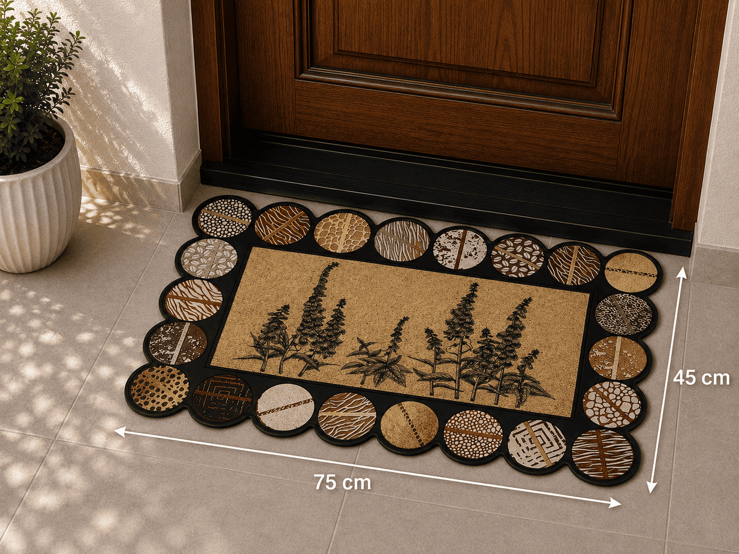 Tapis d'Entrée Antidérapant Botanique – Médaillons Naturels — 2