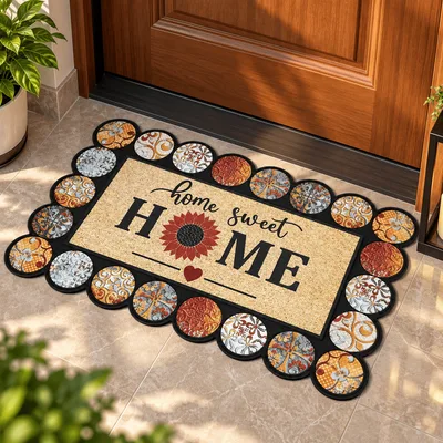 Tapis d'Entrée Antidérapant Botanique – Médaillons Naturels — 3