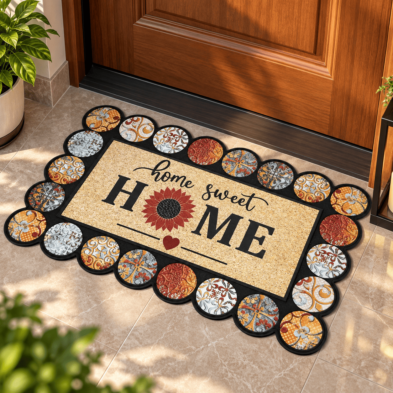 Tapis d'Entrée Antidérapant Botanique – Médaillons Naturels — 3