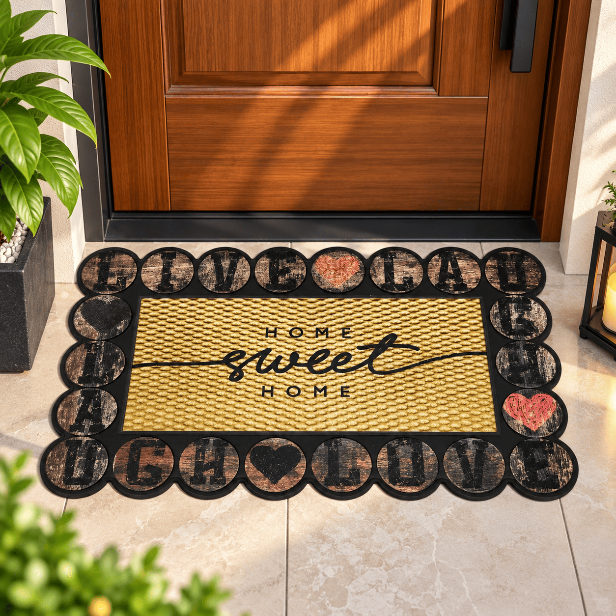 Tapis d'Entrée Antidérapant Botanique – Médaillons Naturels — 4